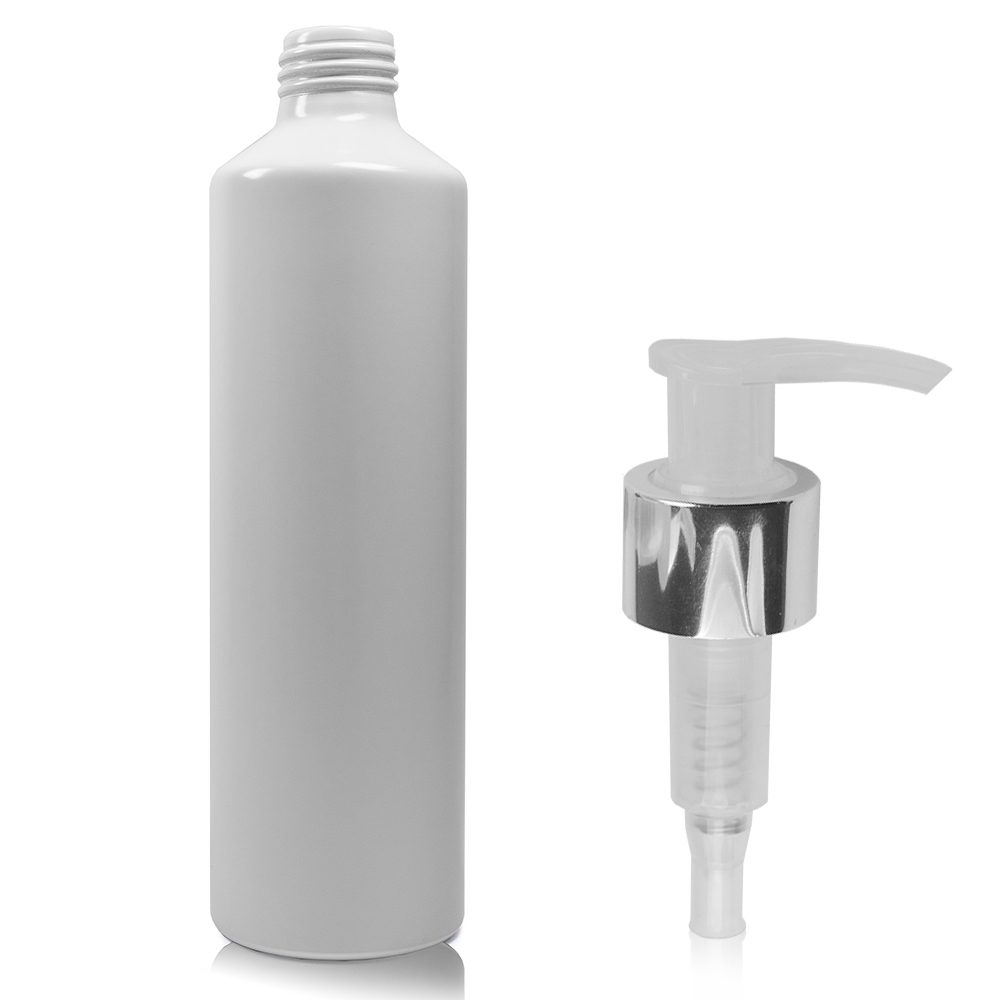 250ml Matte White Aluminium Bottle With Premium Lotion Pump