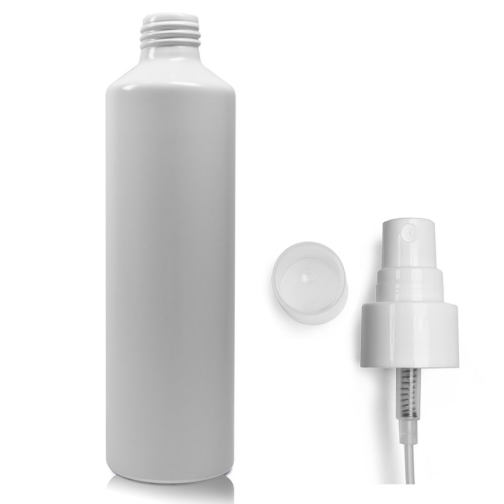 250ml Matte White Aluminium Bottle With Atomiser Spray