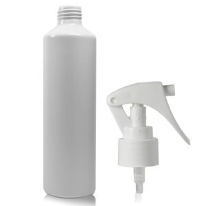 250ml Matte White Aluminium Bottle With Mini Trigger Spray