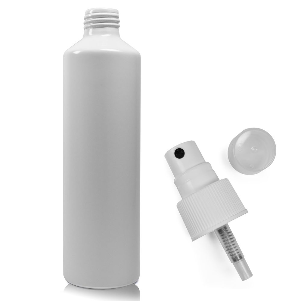 250ml Matte White Aluminium Bottle With Atomiser Spray