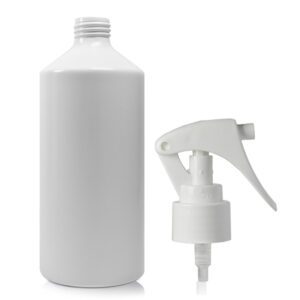 400ml Matte White Aluminium Bottle With Mini Trigger Spray