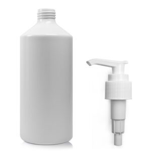 400ml Matte White Aluminium Bottle With Lotion Pump