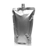 500ml Matt Silver Centre Spout Pouch with Grey Cap