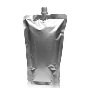 500ml Matt Silver Centre Spout Pouch with Grey Cap