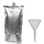 750ml Matt Silver Centre Spout Pouch With Grey Cap & Funnel